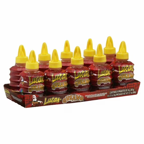 Lucas Gusano Chamoy 1.26 oz 10 Pieces (Pack of 5)