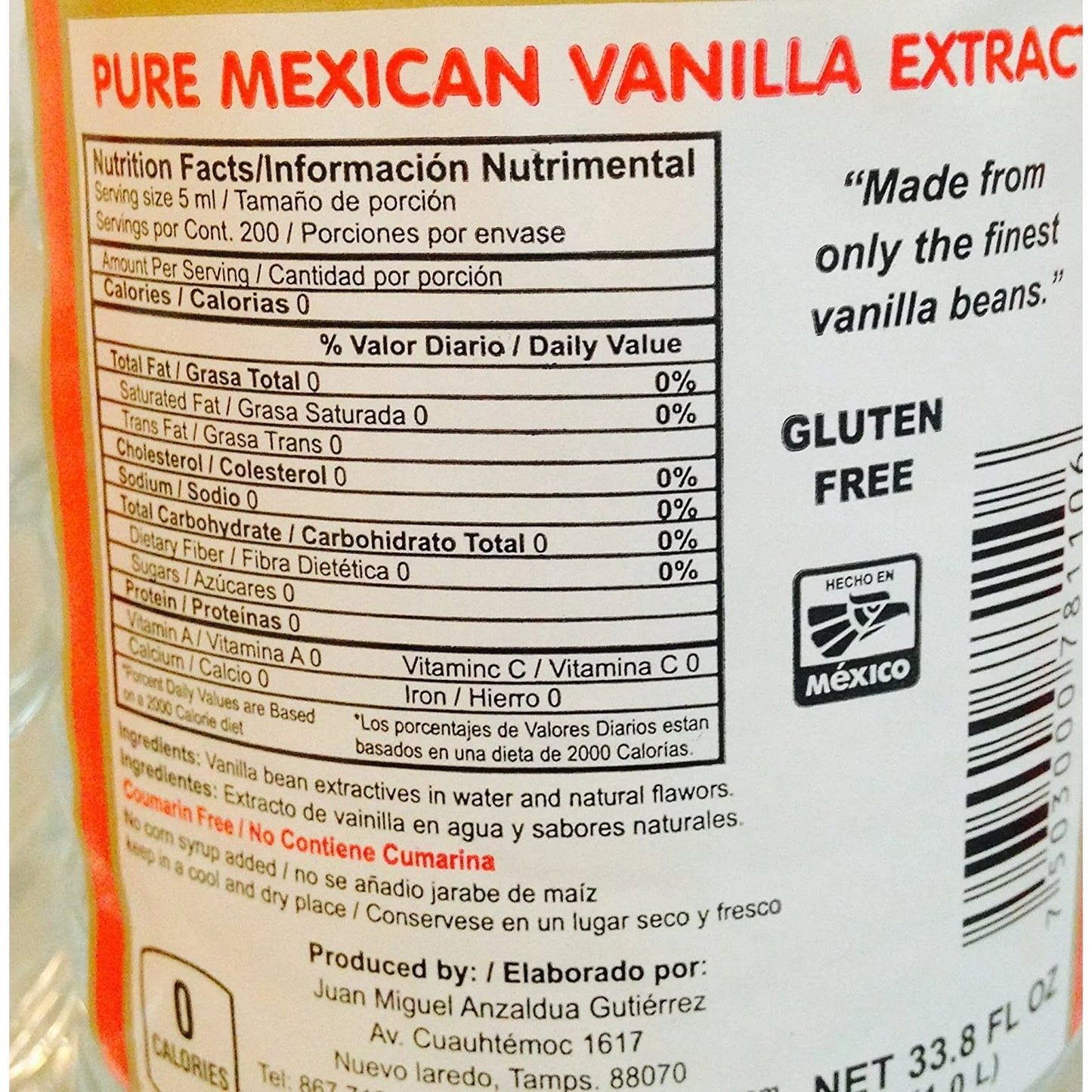 Danncy Dark Pure Mexican Vanilla Extract 3x 33.8 Fl oz each