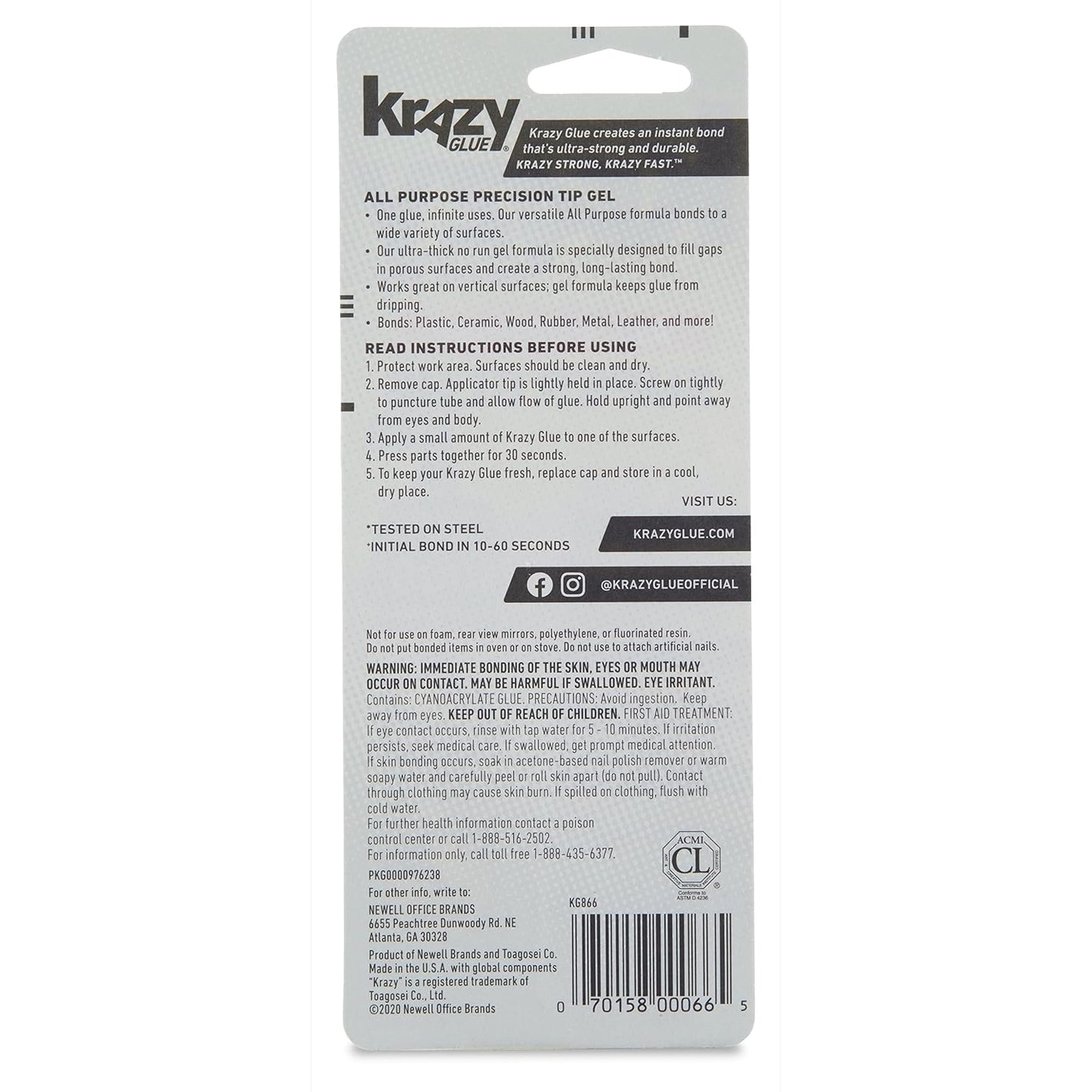 Krazy Glue Precision Tip Glue, Clear 6 Count