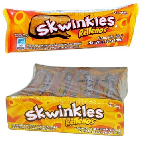 Skwinkles Rellenos PINA Enchilada Hot PINEAPPLE Filled Candy Strips 12 Pcs