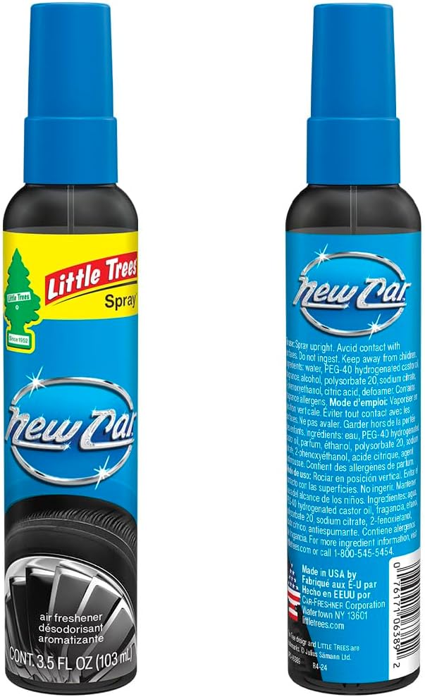 LITTLE TREES Car Air Freshener | Spray Provides a Long-Lasting Scent for Auto or Home | On-the-go Freshness | New Car Scent, 6 Air Fresheners