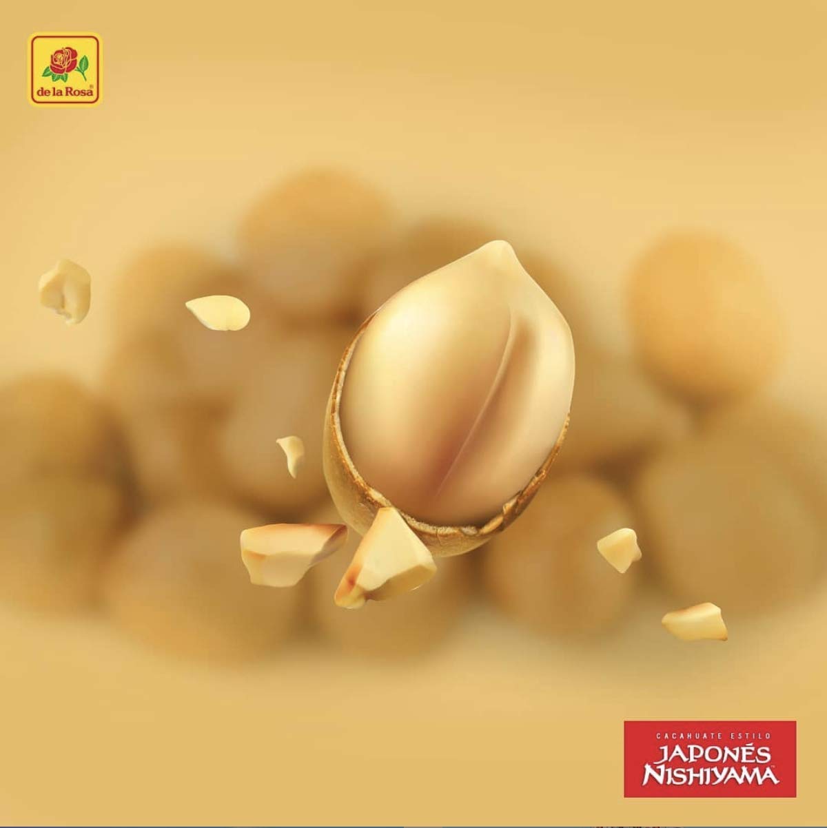 Cacahuate De La Rosa Estilo Japones Cocktail Japanese Peanuts 900 gr. Bulk (Pack of 2)