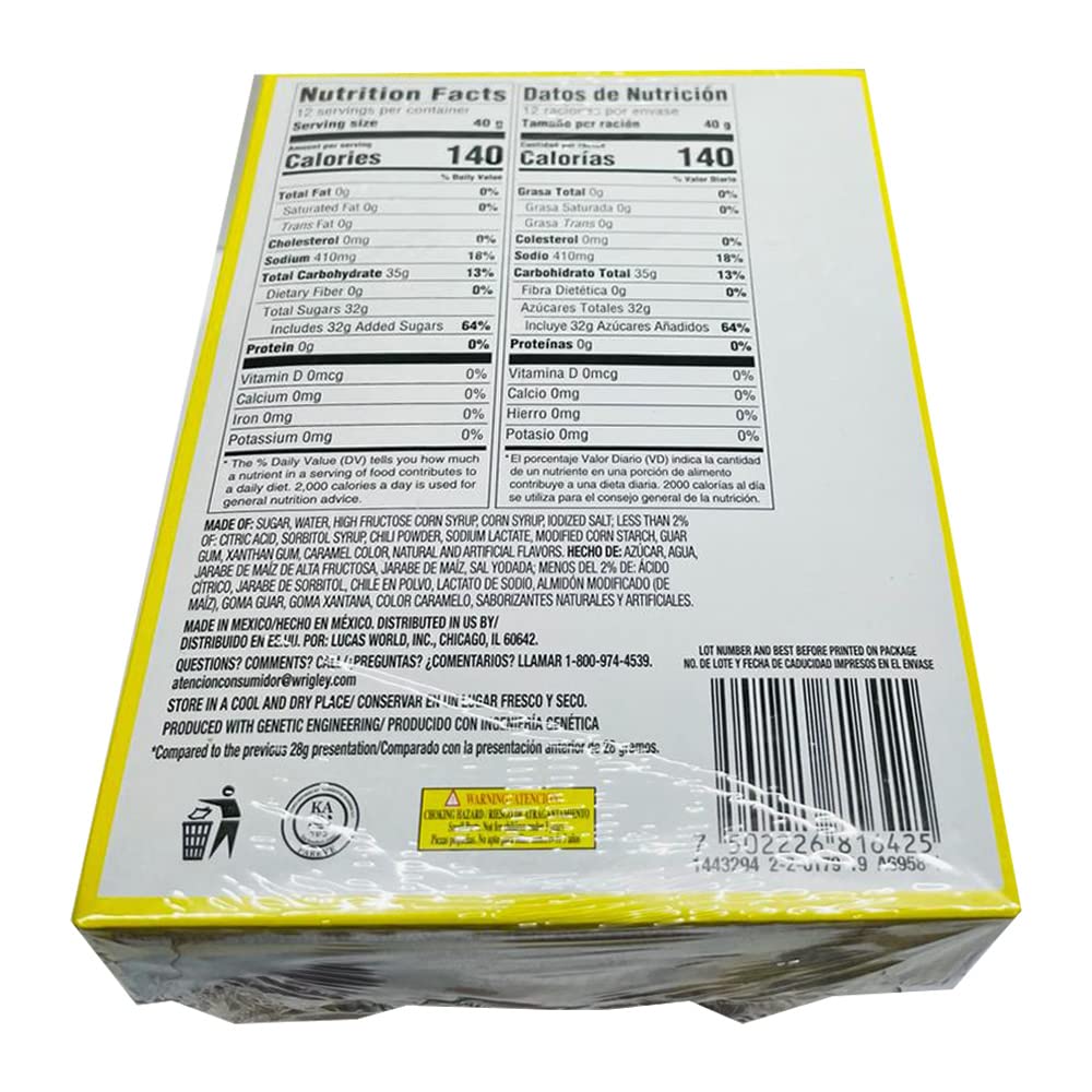 Lucas Pelucas Tamarindo Jumbo Candies, Pack of 12