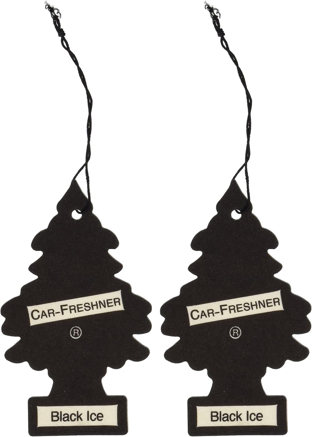 LITTLE TREES Car Air Freshener | Hanging Paper Tree for Home or Car | Black Ice | 2 Pack