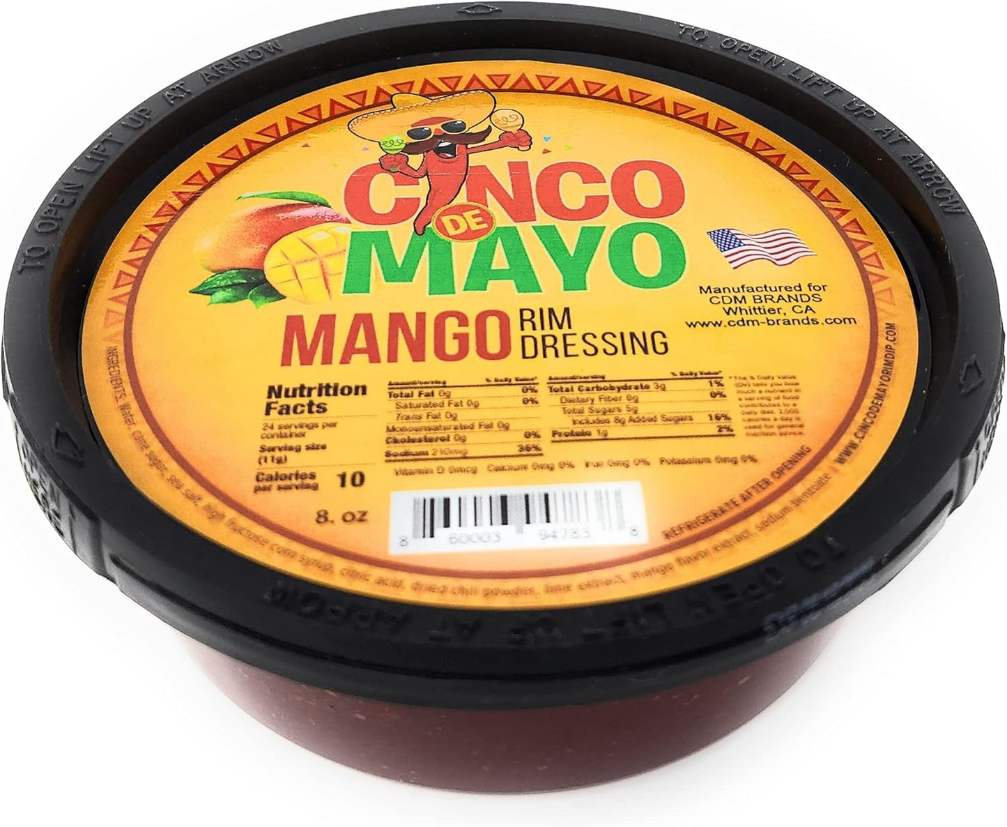 Cinco de Mayo Mango Rim Dip Cocktail Rim Dressing (1 x 7.6 oz. Container)