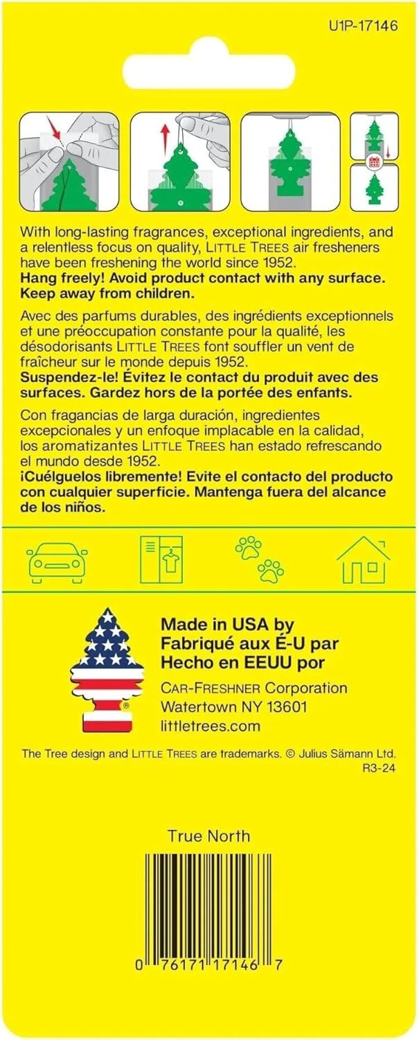 Little Trees Air Fresheners, True North (Pack of 12)