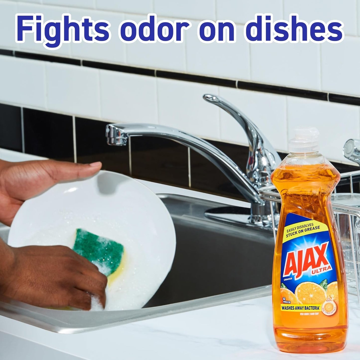 Ajax Triple Action Orange Dish Liquid - 52 fl. oz. Bottles - Liquid - 52 fl oz (1.6 quart) - 6 / Carton - Orange