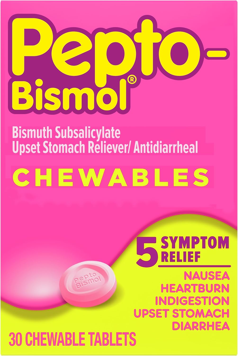 Pepto Bismol Pepto-Bismol Chewable Tablets, 30 ct,