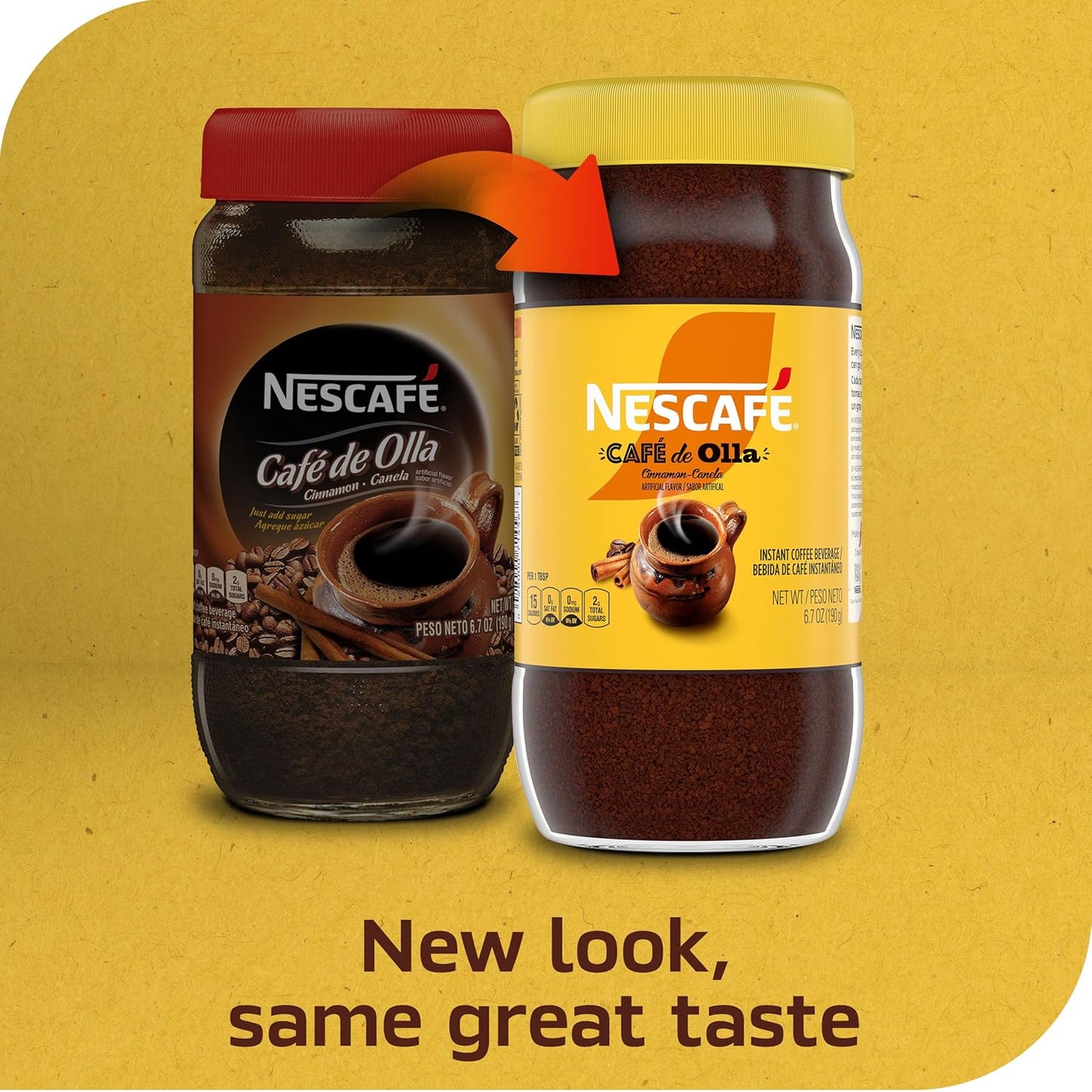 NESCAFE Cafe de Olla, Cinnamon Flavored Instant Coffee, 6.7 oz. Jar