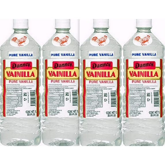 Danncy Clear Pure Mexican Vanilla Extract From Mexico 33oz Each 4 Plastic Bottle Lot Sealed by Danncy