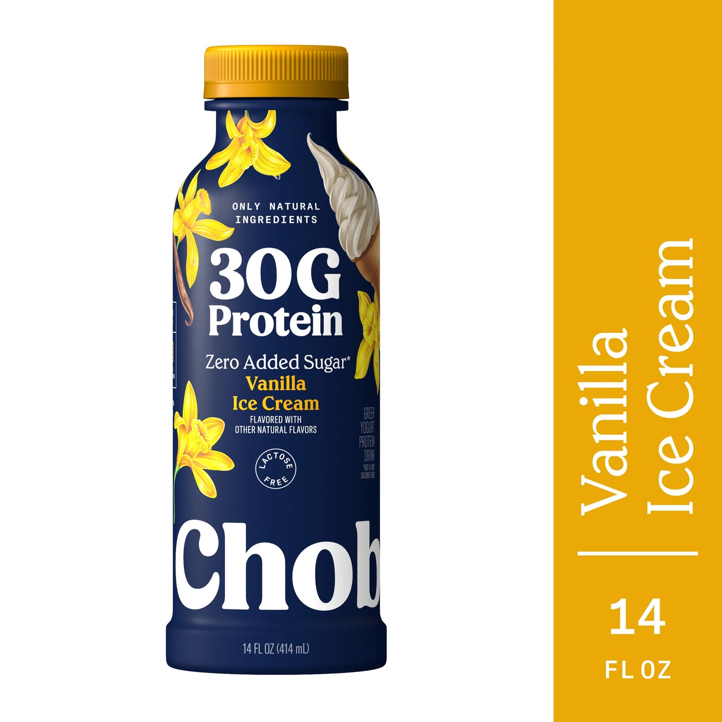 Chobani 30G Protein Low-Fat Greek Yogurt Drink Vanilla Ice Cream 14 fl oz Bottle