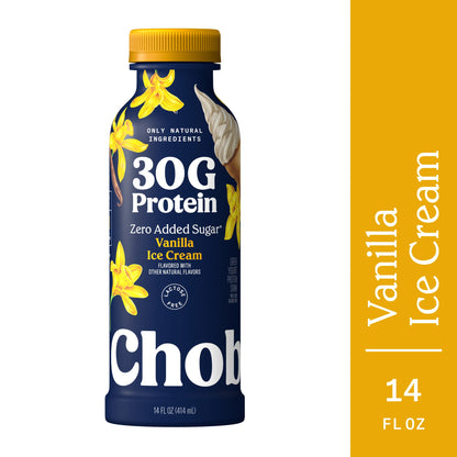 Chobani 30G Protein Low-Fat Greek Yogurt Drink Vanilla Ice Cream 14 fl oz Bottle