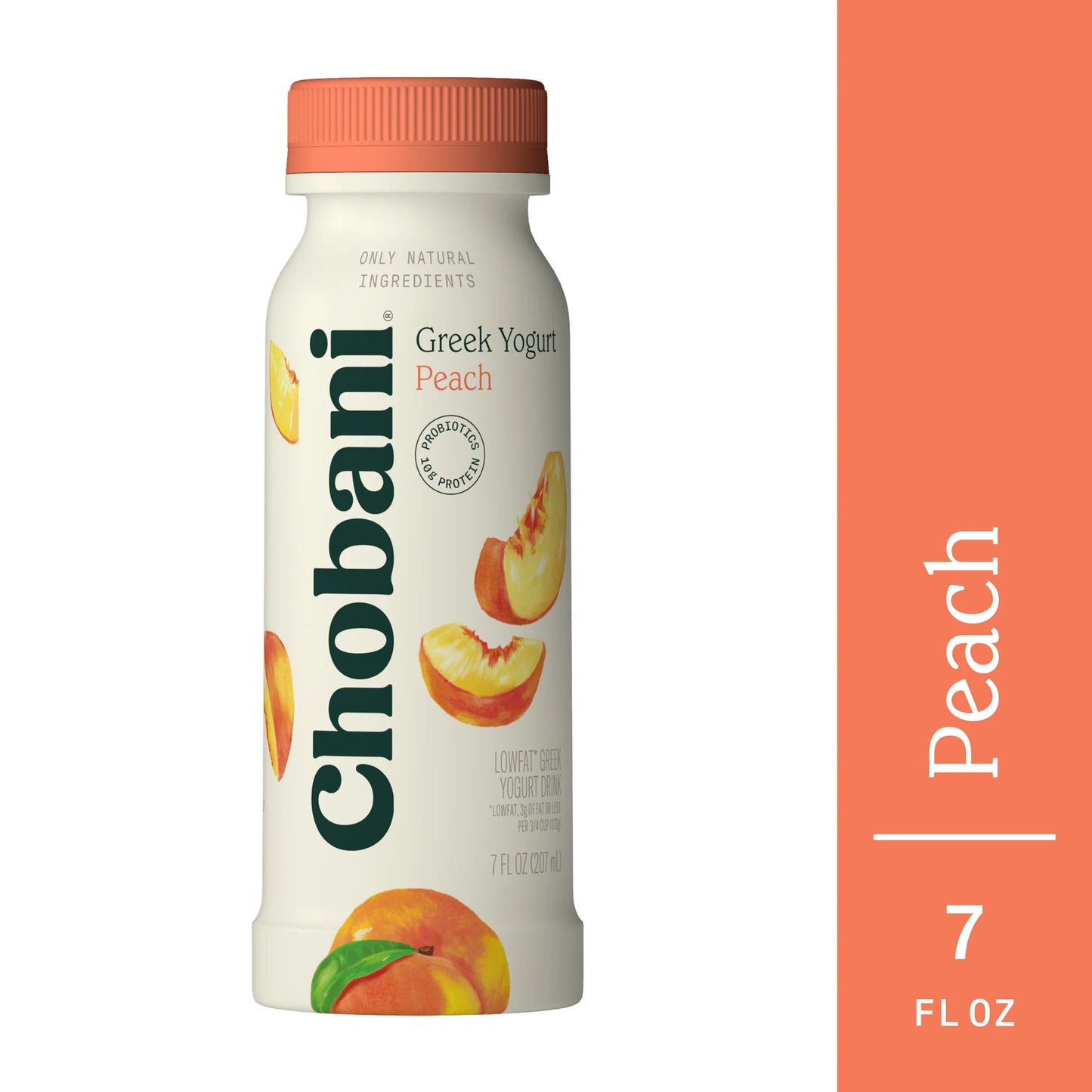 Chobani Low-Fat Greek Yogurt Drink, Peach 7 fl oz Bottle