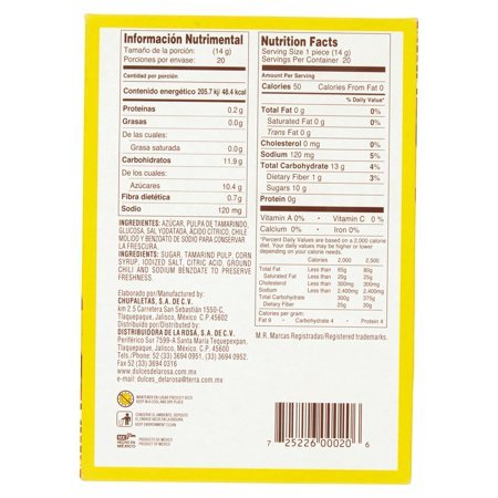 Hot and Salted Tamarind Pulp Candy Natural With Real Fruit, 10 oz