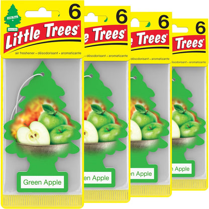 LITTLE TREES Car Air Freshener | Hanging Tree Provides Long Lasting Scent for Auto and Home | Green Apple, 24 Air Fresheners