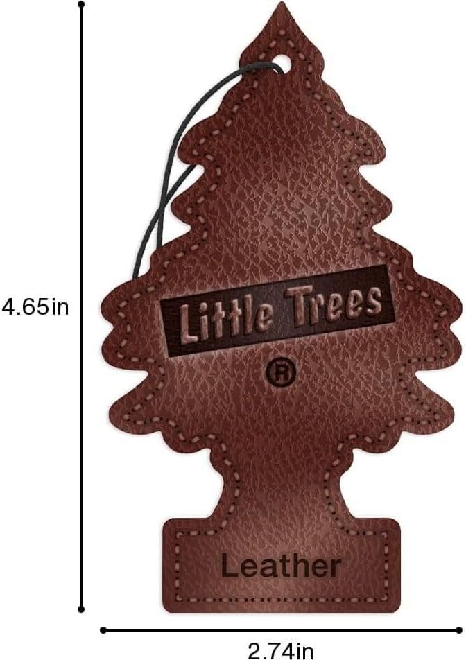 LITTLE TREES Car Air Freshener | Hanging Paper Tree for Home or Car | Leather | 3 Pack