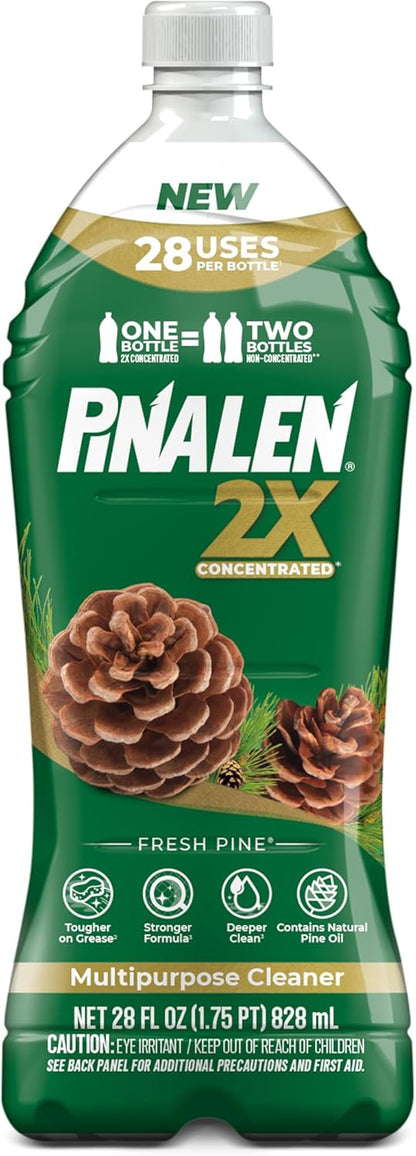 PINALEN 2X Concentrated Multipurpose Cleaner - Fresh Pine Scent - 28 fl oz - All Purpose Cleaner for Kitchen, Bathroom, Laundry, Floors & Outdoors