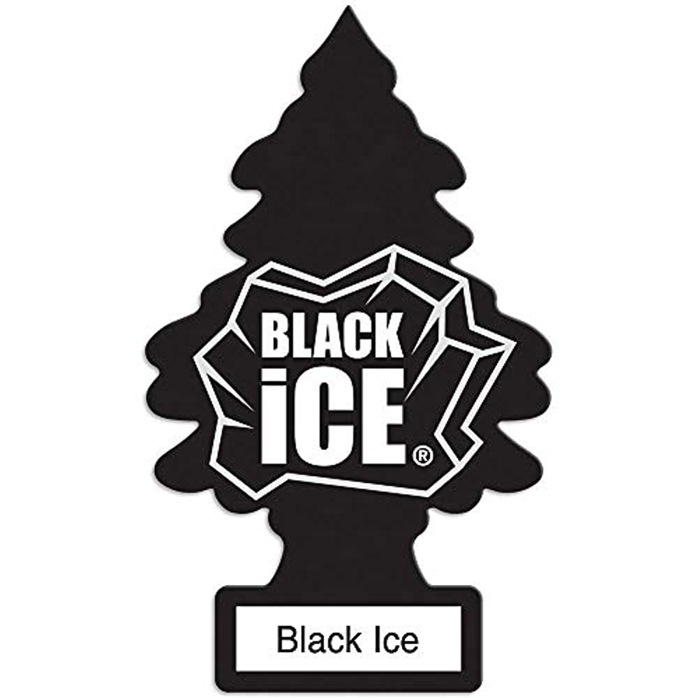 LITTLE TREES Car Air Freshener I Hanging Tree Provides Long Lasting Scent for Auto or Home I Black Ice, 24 count, (4) 6-packs