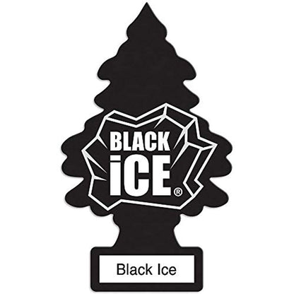 LITTLE TREES Car Air Freshener I Hanging Tree Provides Long Lasting Scent for Auto or Home I Black Ice, 24 count, (4) 6-packs