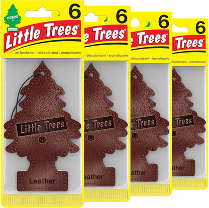 LITTLE TREES Car Air Freshener | Hanging Tree Provides Long Lasting Scent for Auto and Home | Leather, 24 Air Fresheners