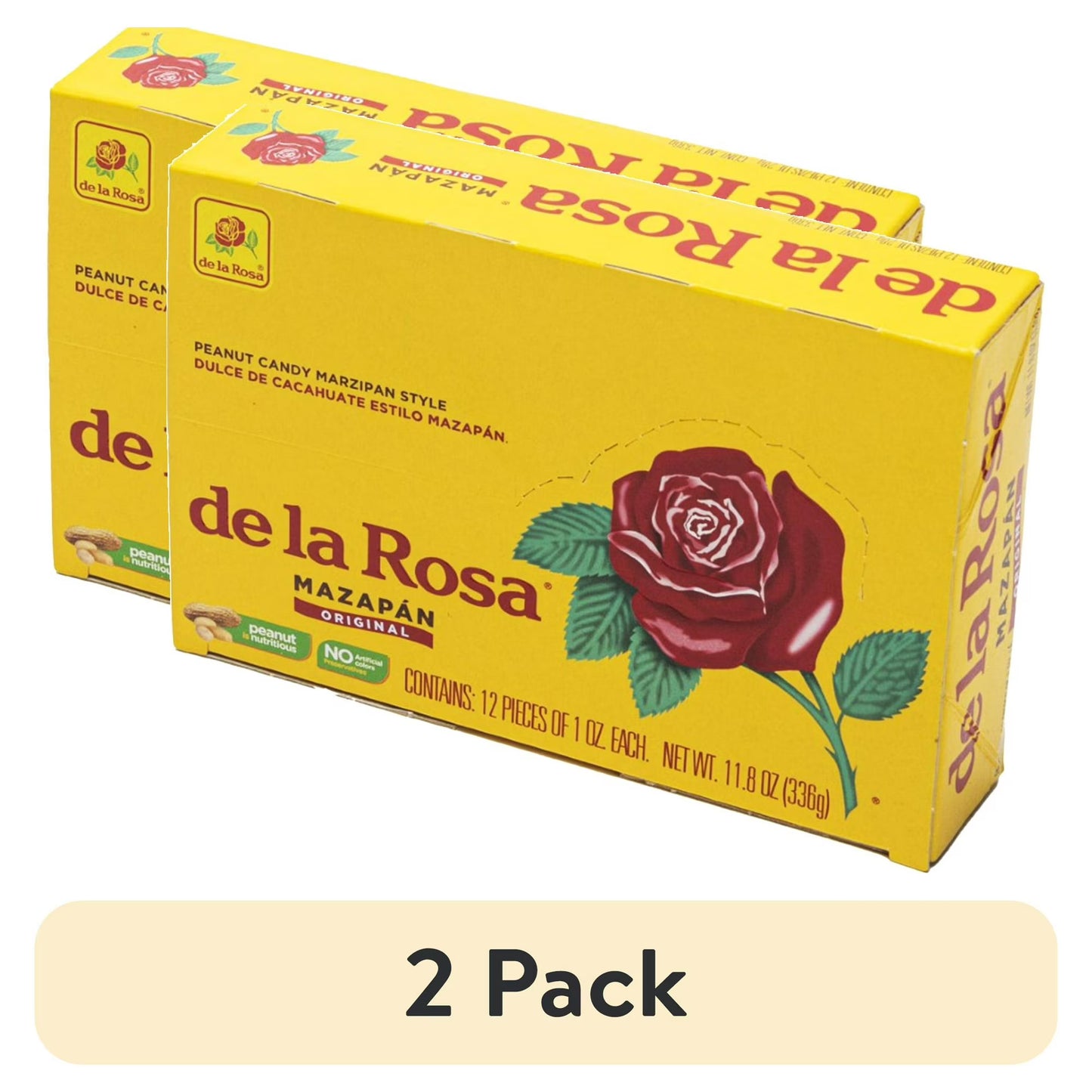 (2 pack) De La Rosa Mazapan Style Mexican Peanut Candy, 12 Count
