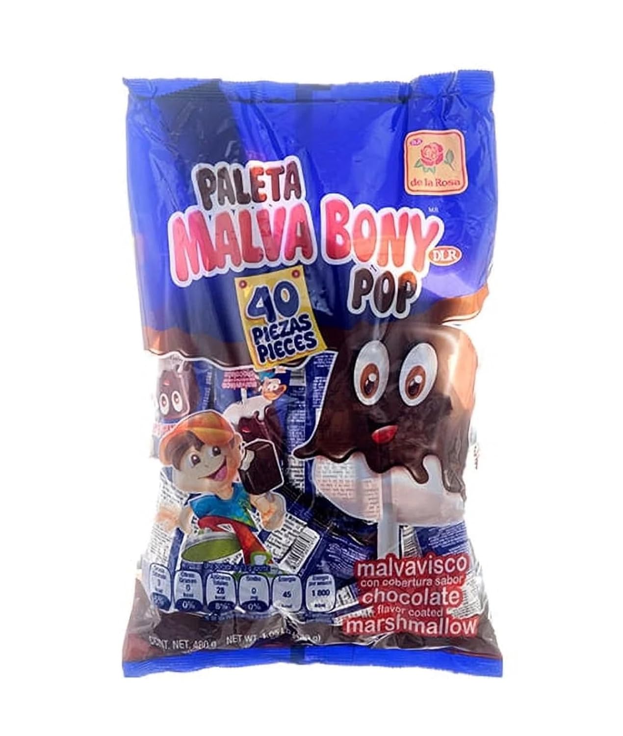 de la Rosa Malvabony Pop Chocolate 40 ct - Case - 16 Units