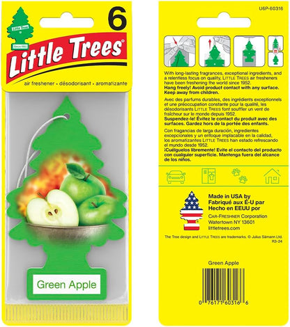 LITTLE TREES Car Air Freshener | Hanging Tree Provides Long Lasting Scent for Auto and Home | Green Apple, 24 Air Fresheners