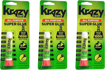 Krazy Glue Elmer's Original Crazy Super Glue All Purpose Instant Repair, 3 Piece