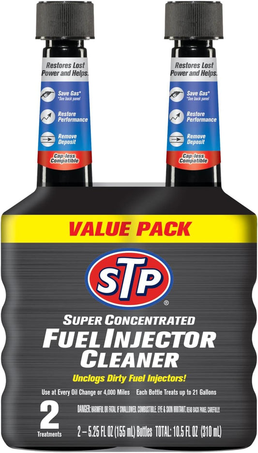 STP Super Concentrated Fuel Injector Cleaner, Bottled Injector Cleaner Unclogs Dirty Fuel Injectors, 5.25 Oz, 2 Count
