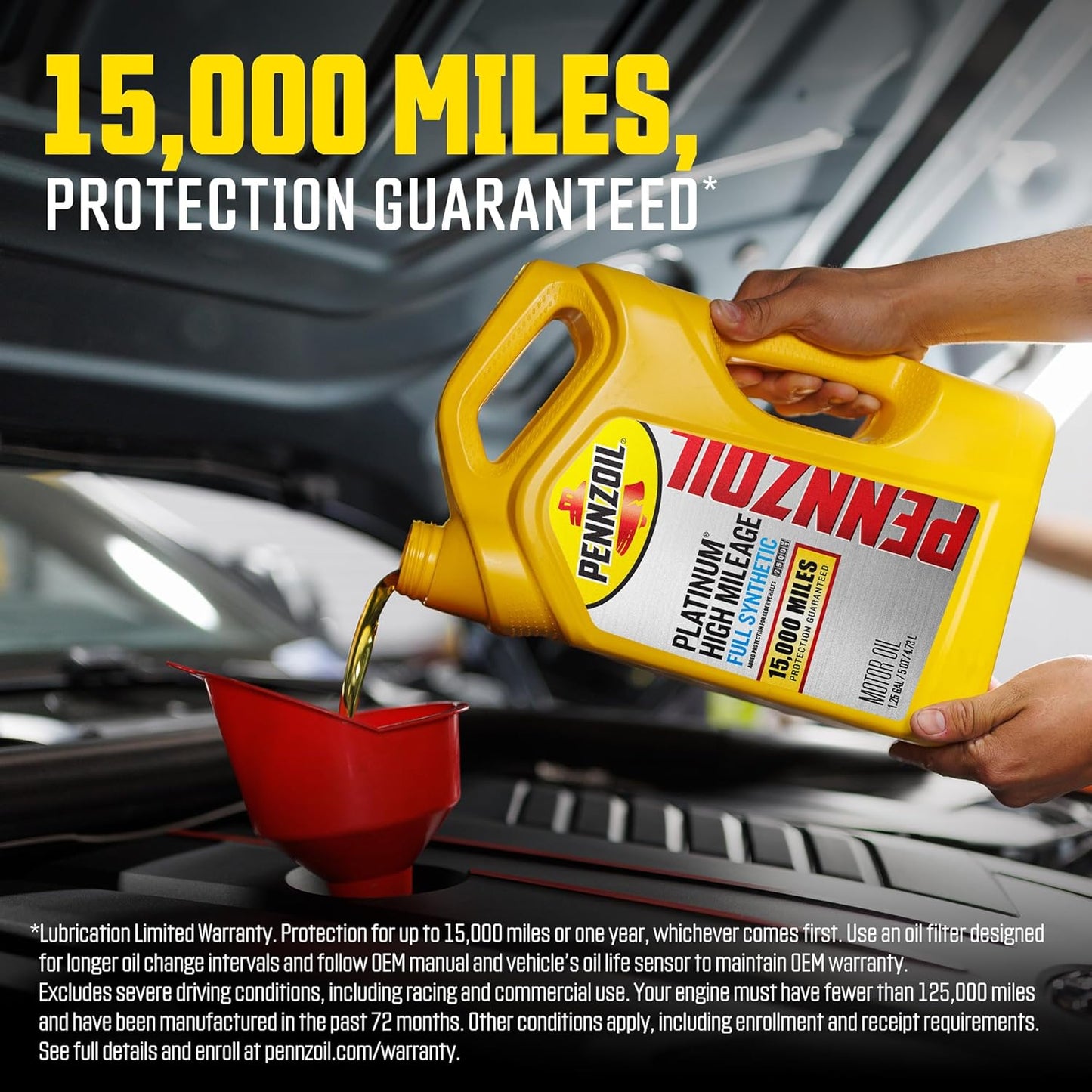 Pennzoil Platinum High Mileage Full Synthetic 10W-30 Motor Oil, 1 Quart (6 Pack)