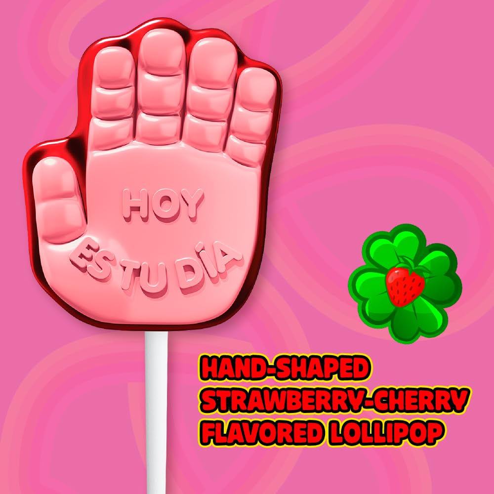 Vero Manita Paletas Strawberry & Cherry Flavored Lollipop (40 Count Bag) - Individually Wrapped Lollipops - Mexican Candy - Paletas Mexicanas Sabor Fresa