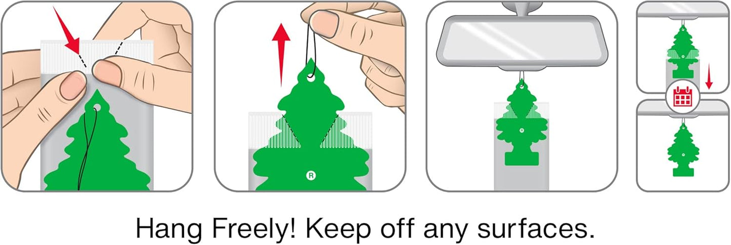 LITTLE TREES Car Air Freshener | Hanging Tree Provides Long Lasting Scent for Auto and Home | Green Apple, 24 Air Fresheners