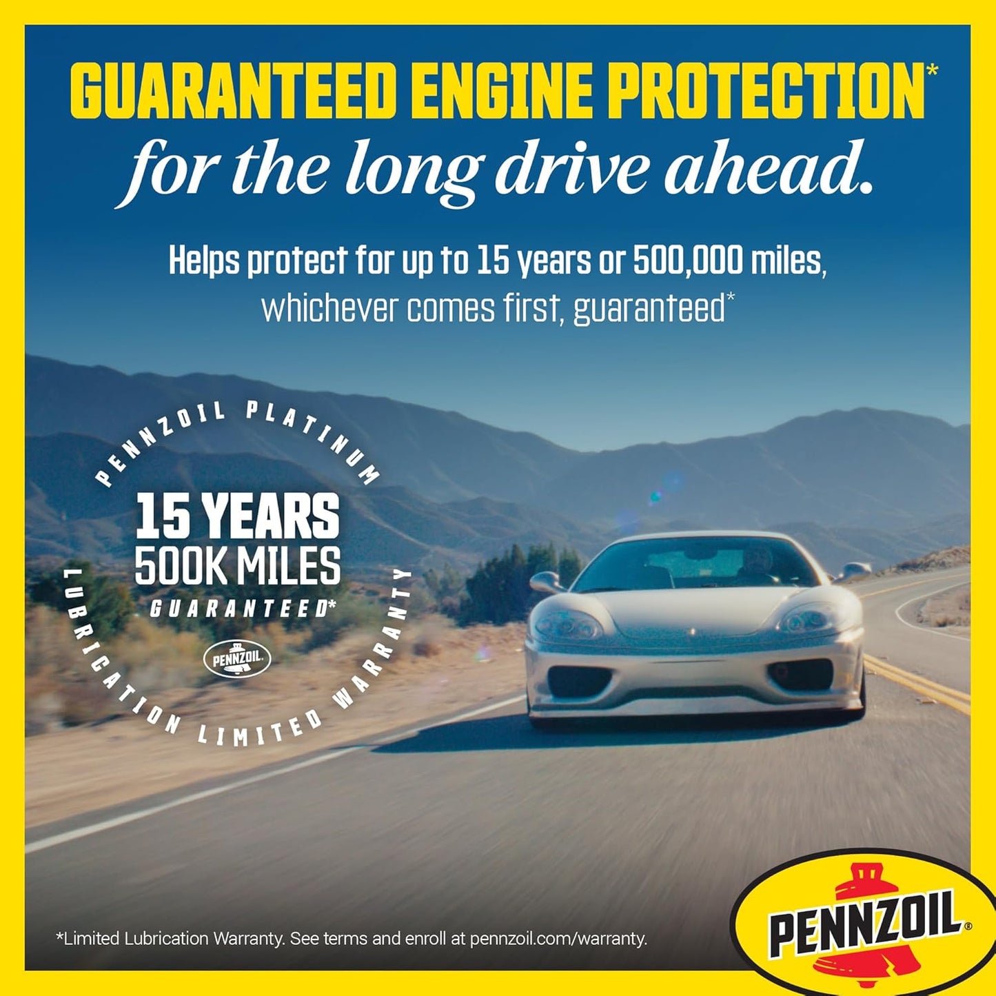 Pennzoil Platinum High Mileage Full Synthetic 10W-30 Motor Oil, 1 Quart (6 Pack)