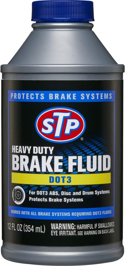 STP Heavy Duty Brake Fluid, Dot 3 Brake Fluid Protects Brake Systems, ABS, Disc and Drum Systems, 12 Oz, STP