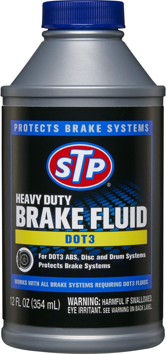 STP Heavy Duty Brake Fluid, Dot 3 Brake Fluid Protects Brake Systems, ABS, Disc and Drum Systems, 12 Oz, STP