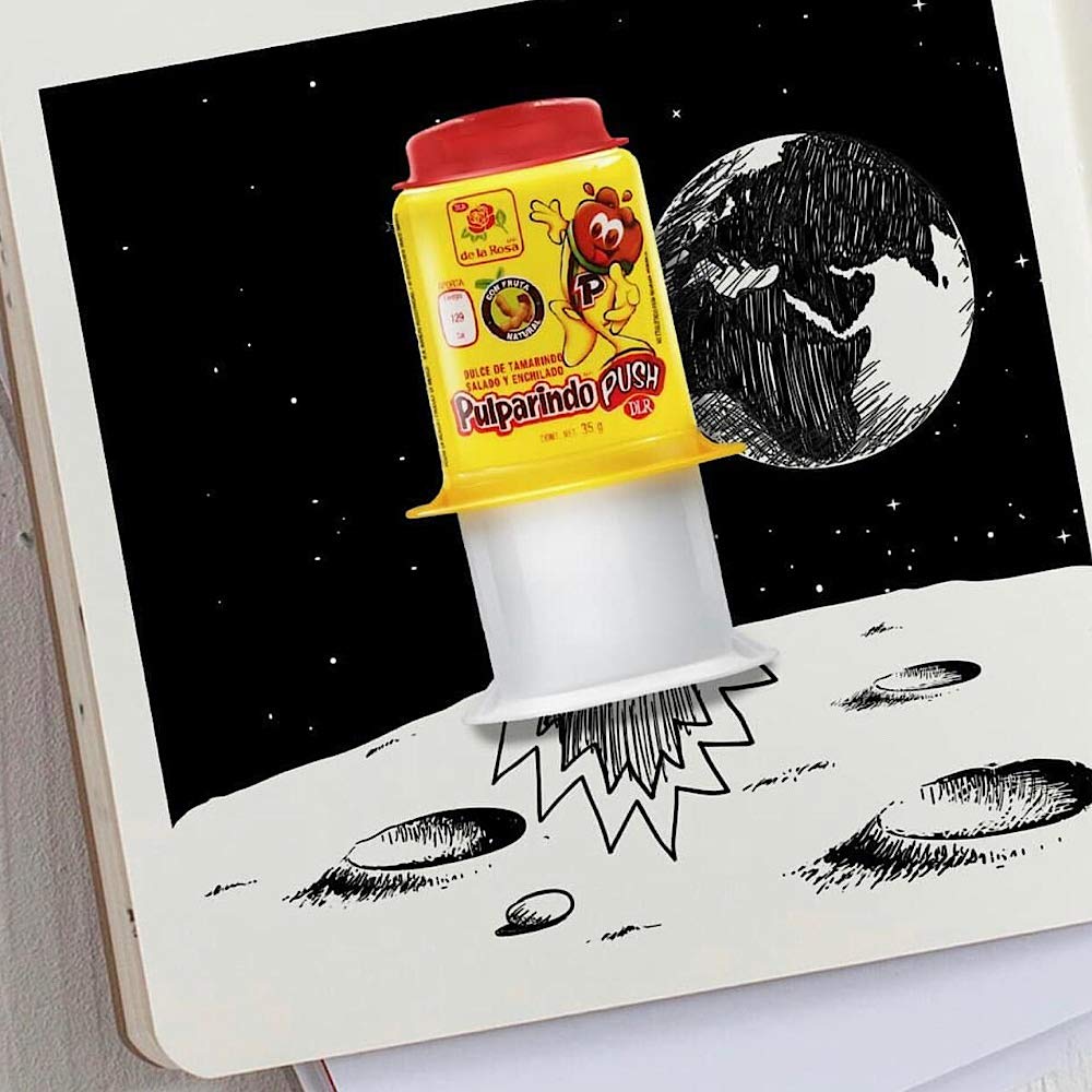 Pulparindo Push Hot and Salted Tamarind Pulp Candy - 12 ct And 2 Pulparindots pockets