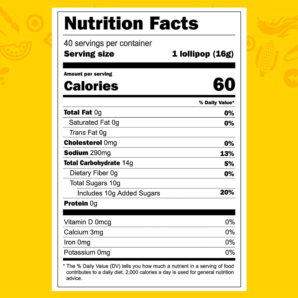 Vero Mango Flavored Lollipops Covered in Chili Powder 7 Bags, 40 Count Each (Net Wt. 167.86 Ounces) - Individually Wrapped Mexican Candy for Piñatas, Halloween, and More.