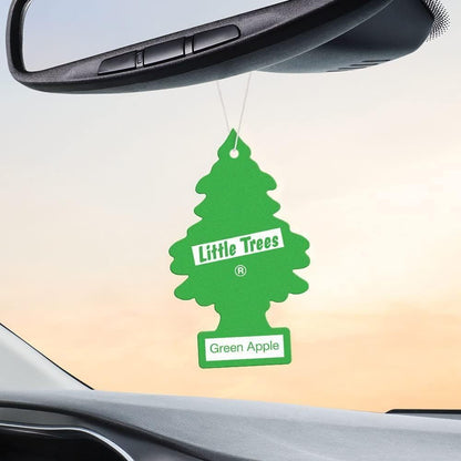 LITTLE TREES Car Air Freshener | Hanging Paper Tree for Home or Car | Green Apple | 6 Pack