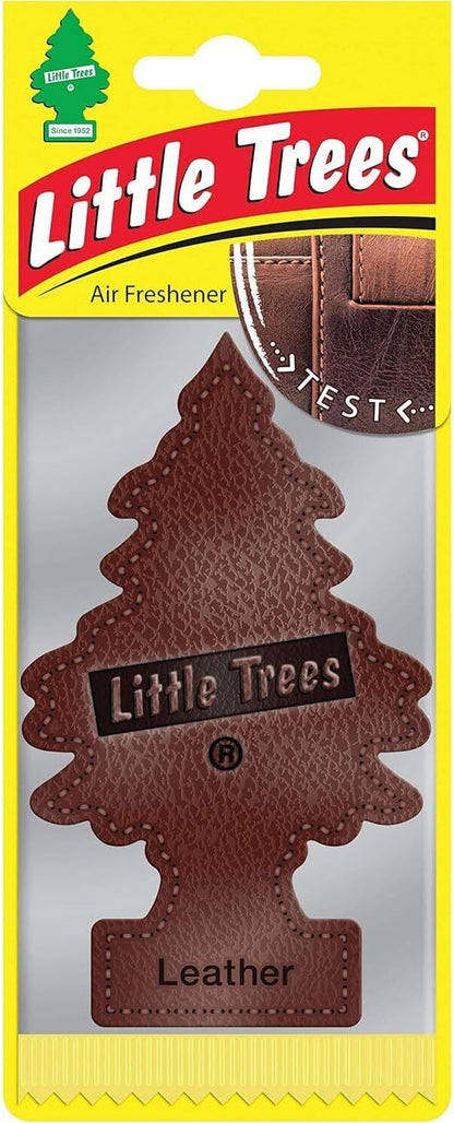 LITTLE TREES Car Air Freshener | Hanging Paper Tree for Home or Car | Leather