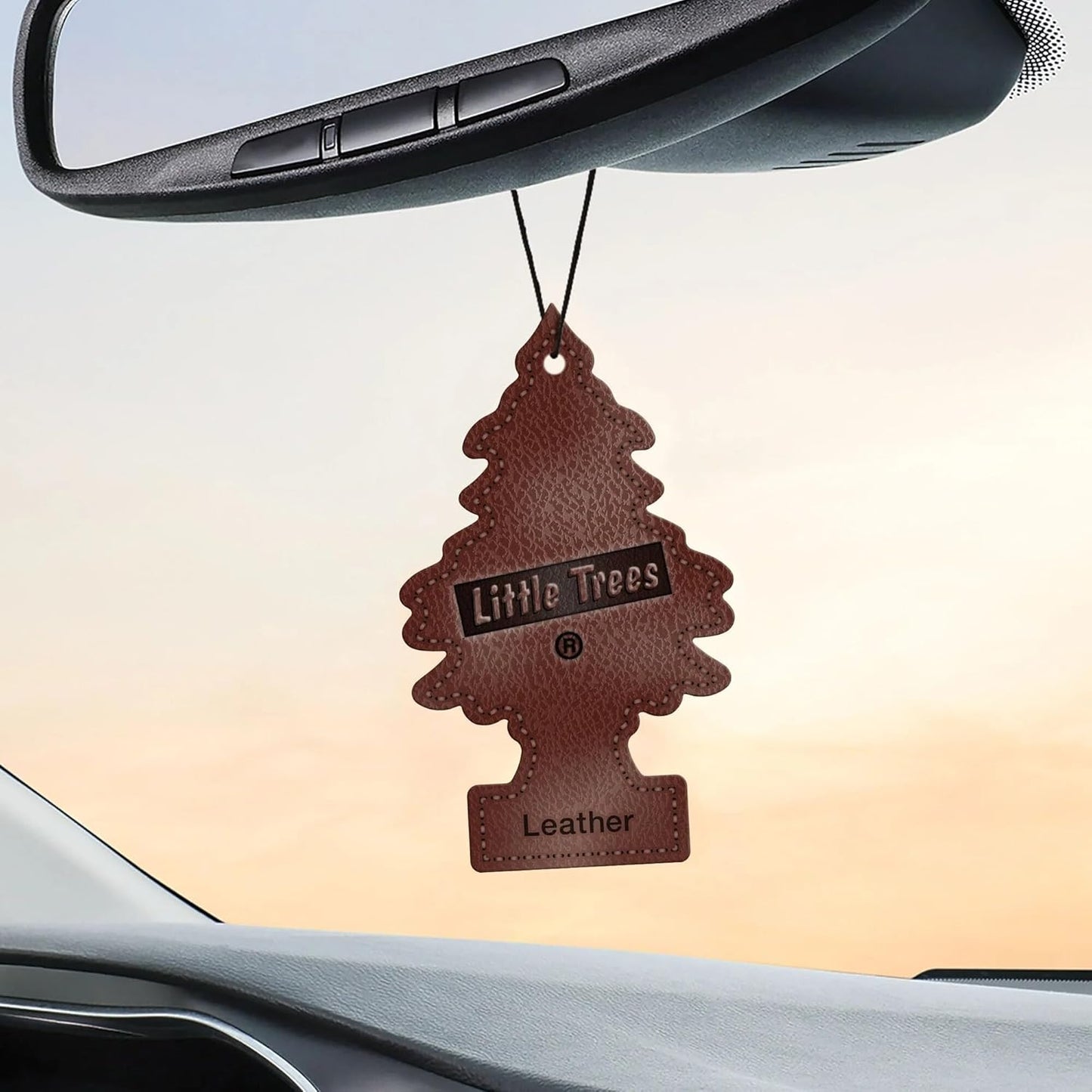 LITTLE TREES Car Air Freshener | Hanging Paper Tree for Home or Car | Leather