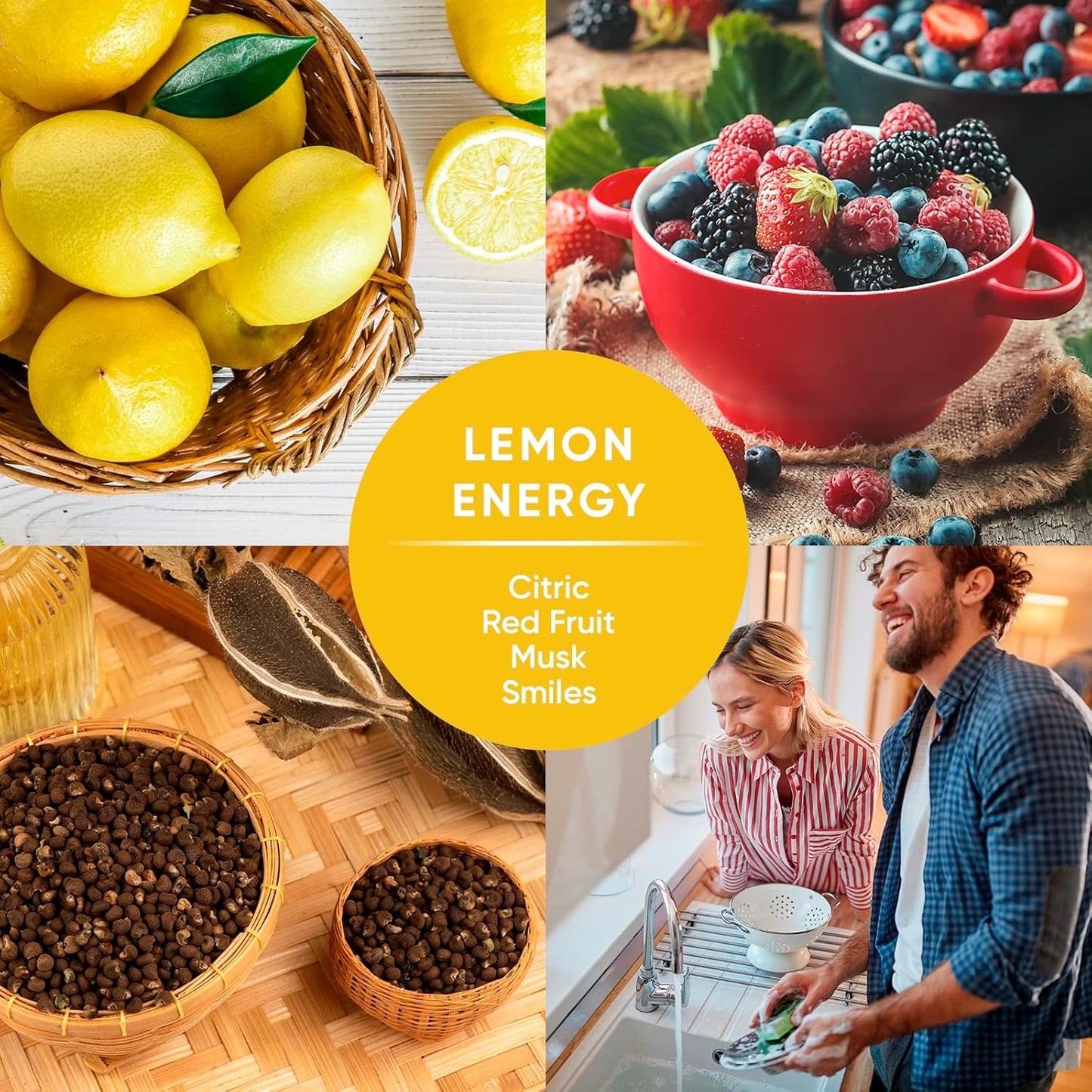 PINALEN Dishwashing Liquid Soap - Lemon Energy Scent - 25.3 fl oz - Active Foam Dishwashing Soap - Removes Grease & Stuck-On Food - Safe for Sensitive Skin