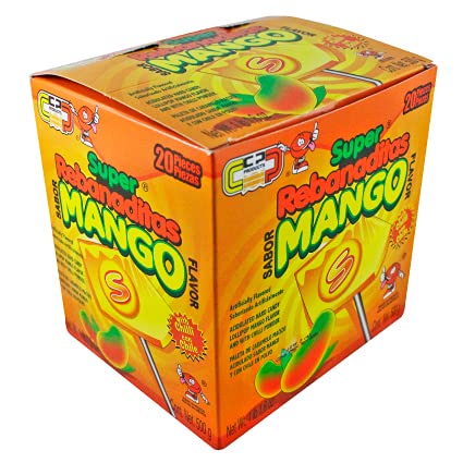 Super Rebanadita Mango lollipop display