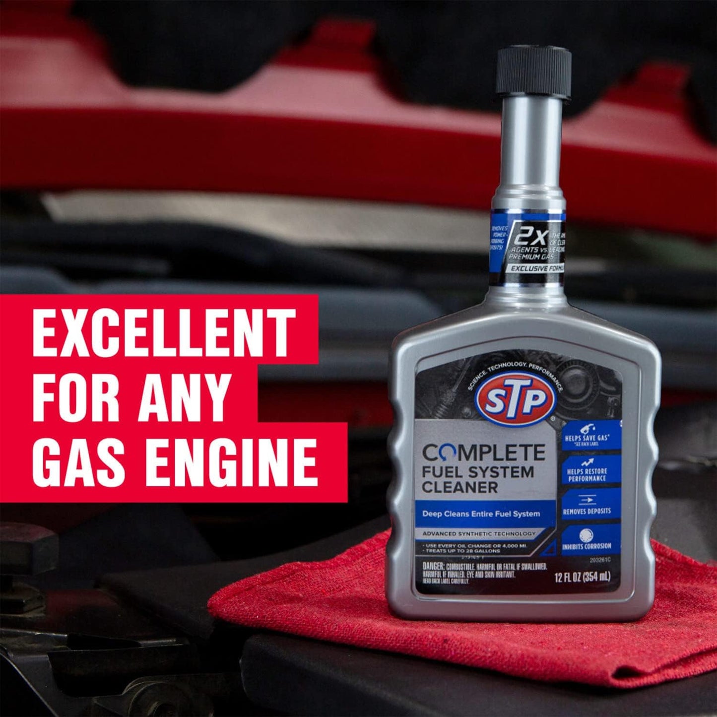 STP Direct Injection Fuel Injector Cleaner, Advanced Synthetic Technology Fuel Cleaner Dissolves Hardened Deposits that Accumulate on Injectors, 12 Oz, STP