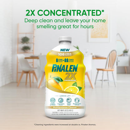 PINALEN 2X Max Aromas Concentrated Multipurpose Cleaner - Lemon Lift Scent - 108 fl oz - All Purpose Cleaner for Kitchen, Bathroom, Floors & Outdoors