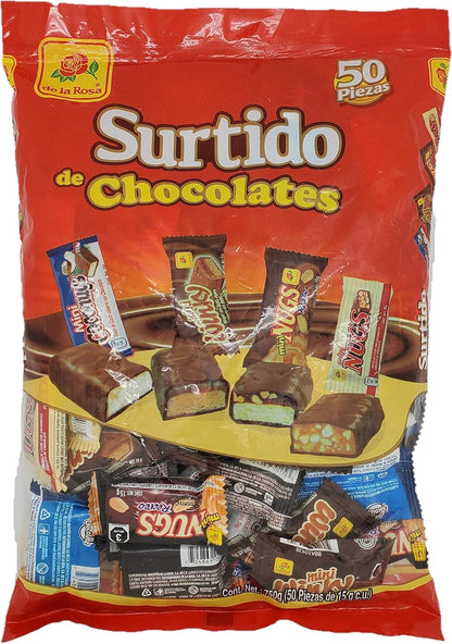 De la Rosa Chocolate Mix Bag 50 Count [Coconugs, Winky, Nugs Recreo, Nugs]