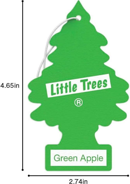 LITTLE TREES Car Air Freshener | Hanging Paper Tree for Home or Car | Green Apple | Pack of 3