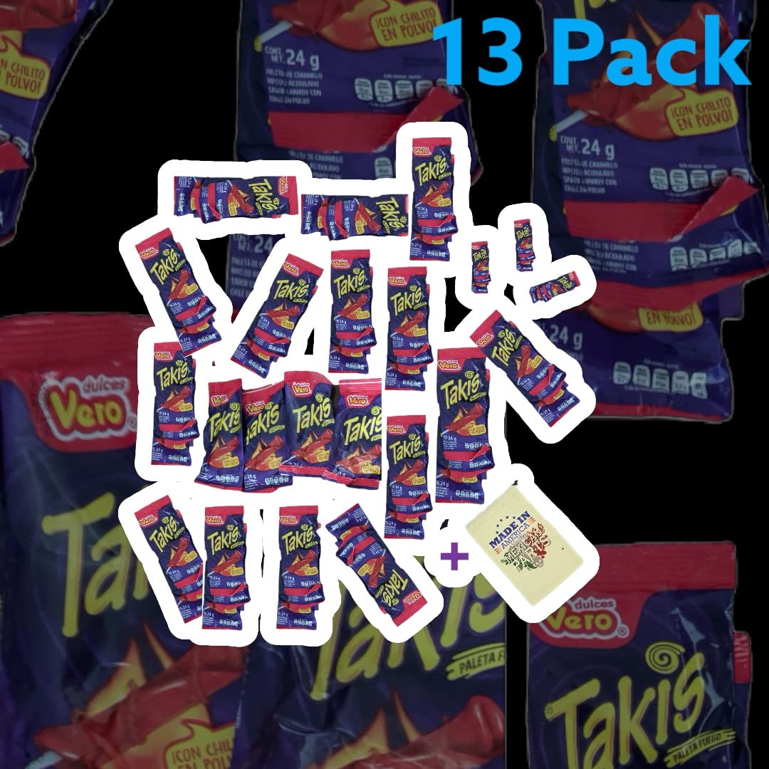 Takis Lollipops | Takis Party Size (12 Count) | Paleta Takis | Takis Fuego | Bulk of Paletas Takis | Takis Paleta | Takis Fuego Lollipop | Taki Lollipop | Powder Lollipops