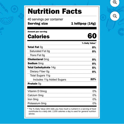 Vero Pinta Azul Strawberry Raspberry Candy Lollipops 40 Count Bag
