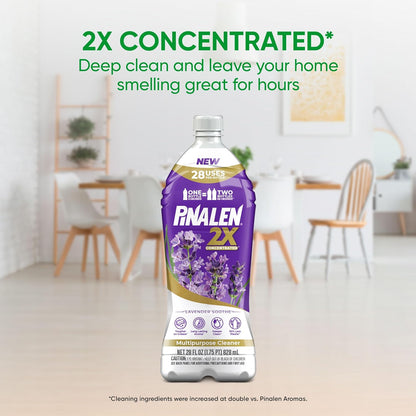 PINALEN 2X Max Aromas Concentrated Multipurpose Cleaner - Lavender Soothe Scent - 28 fl oz - All Purpose Cleaner for Kitchen, Bathroom, Floors & Outdoors
