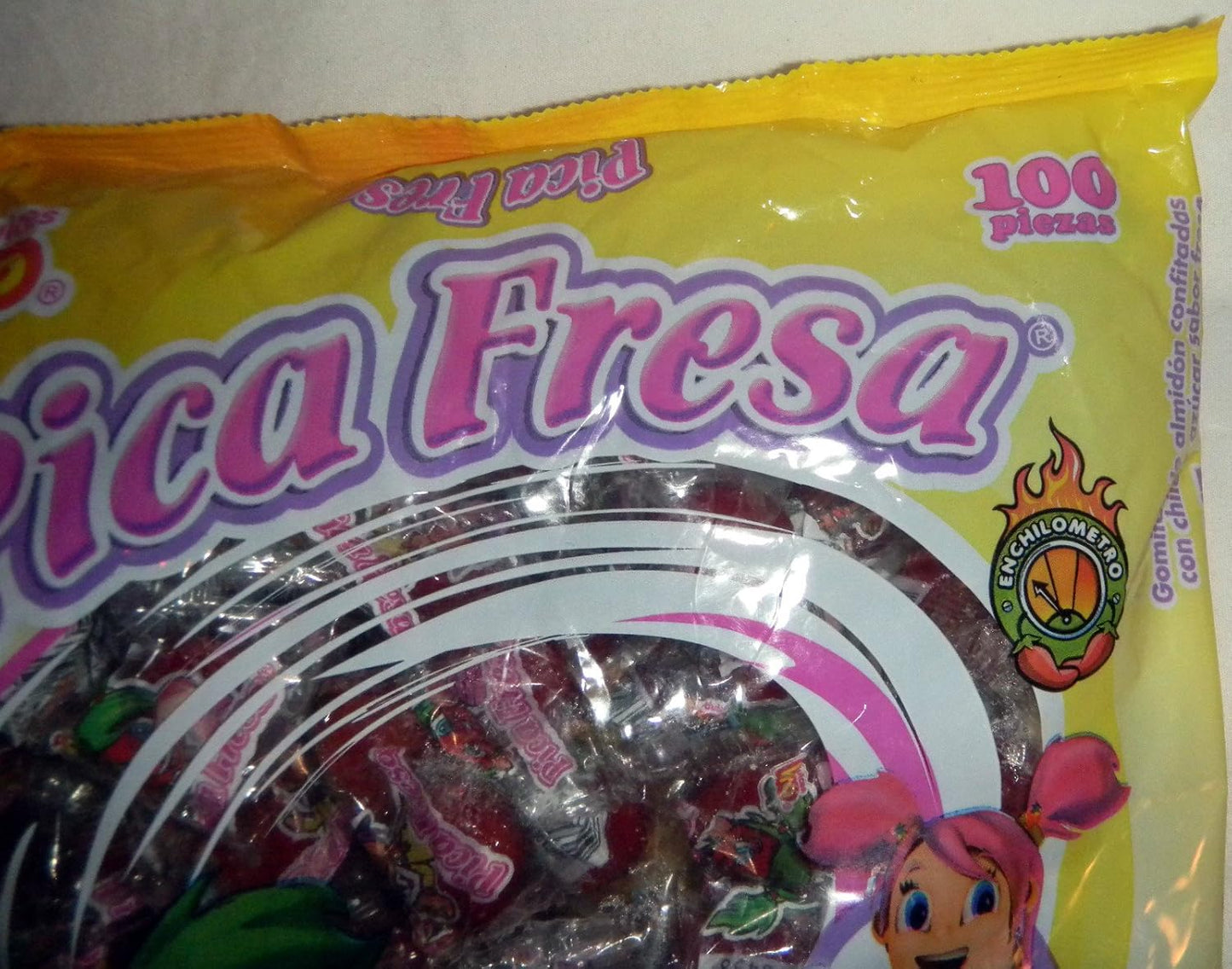 Vero Pica Fresa Gomitas Enchiladas Hot Straberry Flavored Gummies 100 Pcs Sealed